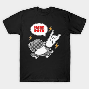 Snail on skateboard hard rock T-Shirt